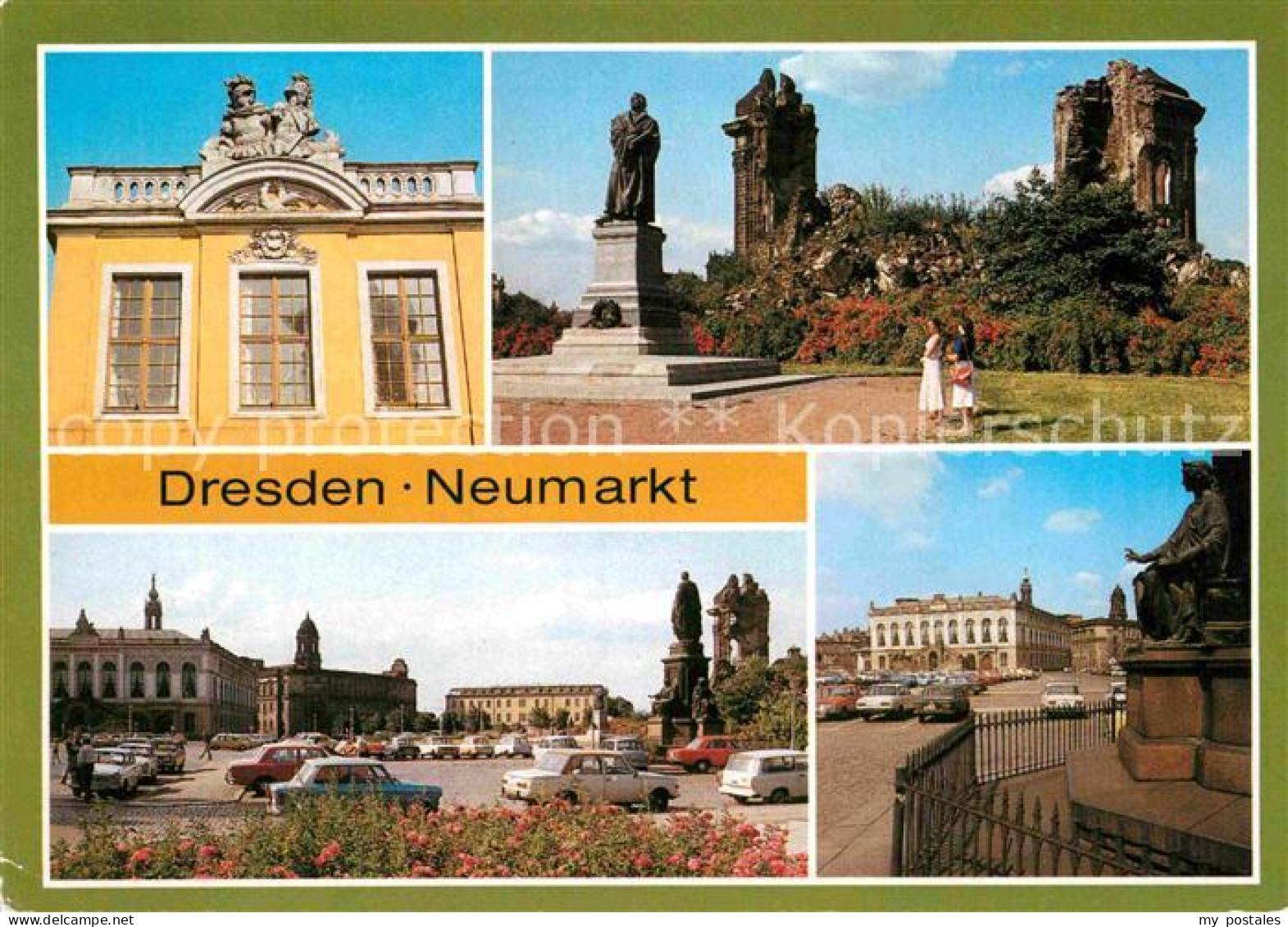 72823946 Dresden Neumarkt Coselpalais Ruine Frauenkirche Lutherdenkmal Verkehrsm - Dresden