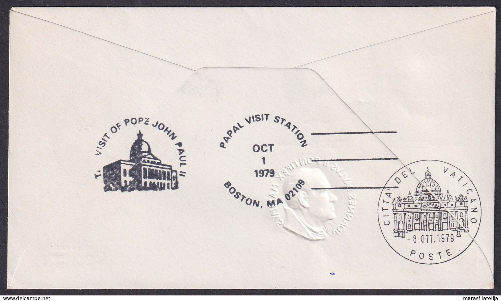 Vatican 1979, Pope Voyage, USA, Boston, Special Cover - Autres & Non Classés