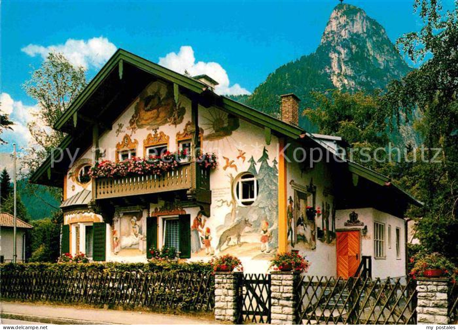 72823353 Oberammergau Passionsspieldorf Fassadenmalerei Rotkaeppchen Haus Und Ko - Oberammergau