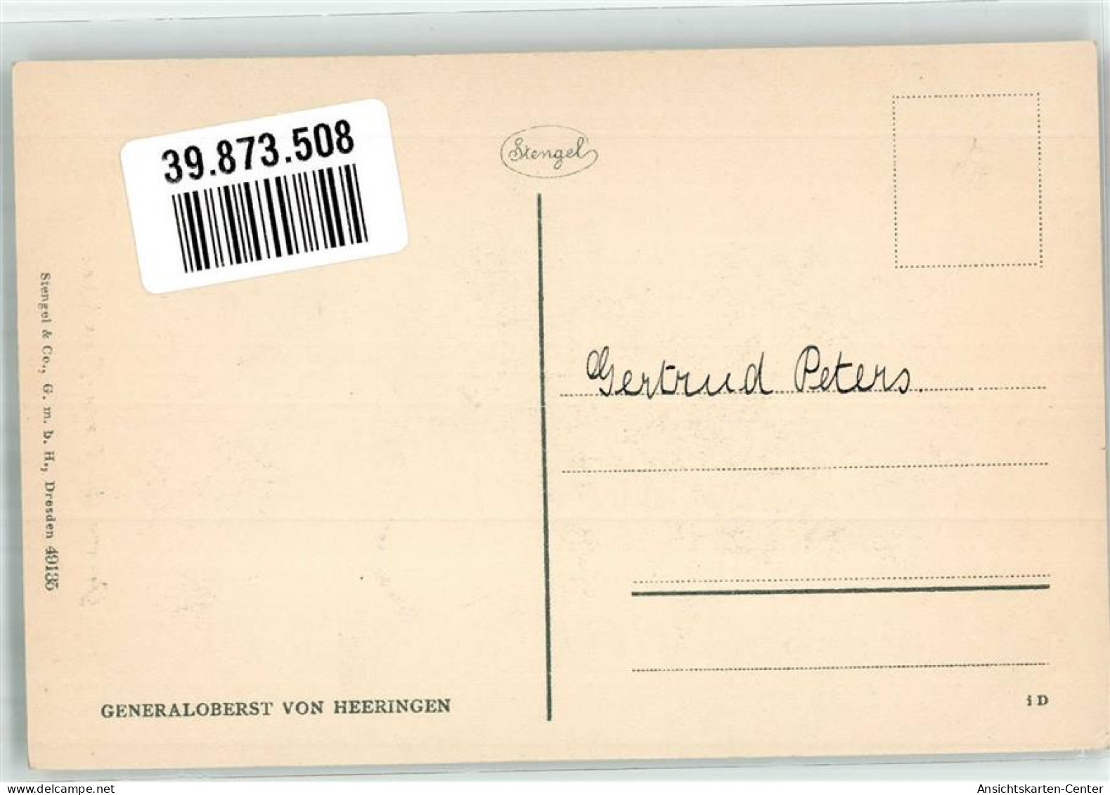 39873508 - Von Heeringen Stengel U. Co. No. 49135 - Andere & Zonder Classificatie