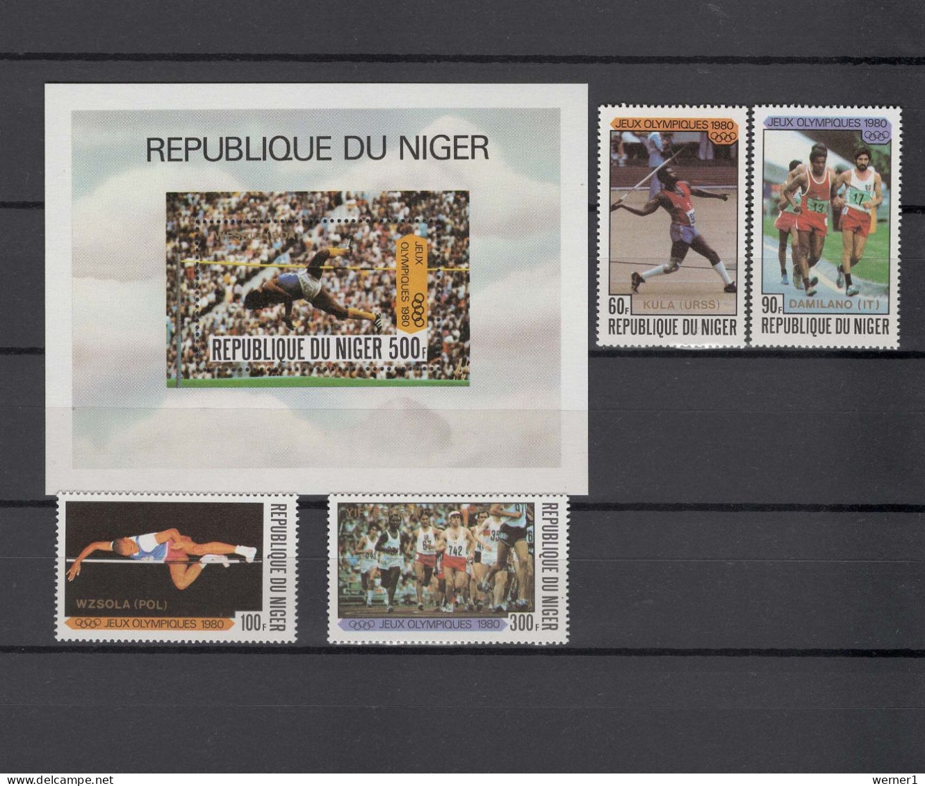 Niger 1980 Olympic Games Moscow, Athletics Set Of 4 + S/s With Winners Overprint MNH - Sommer 1980: Moskau