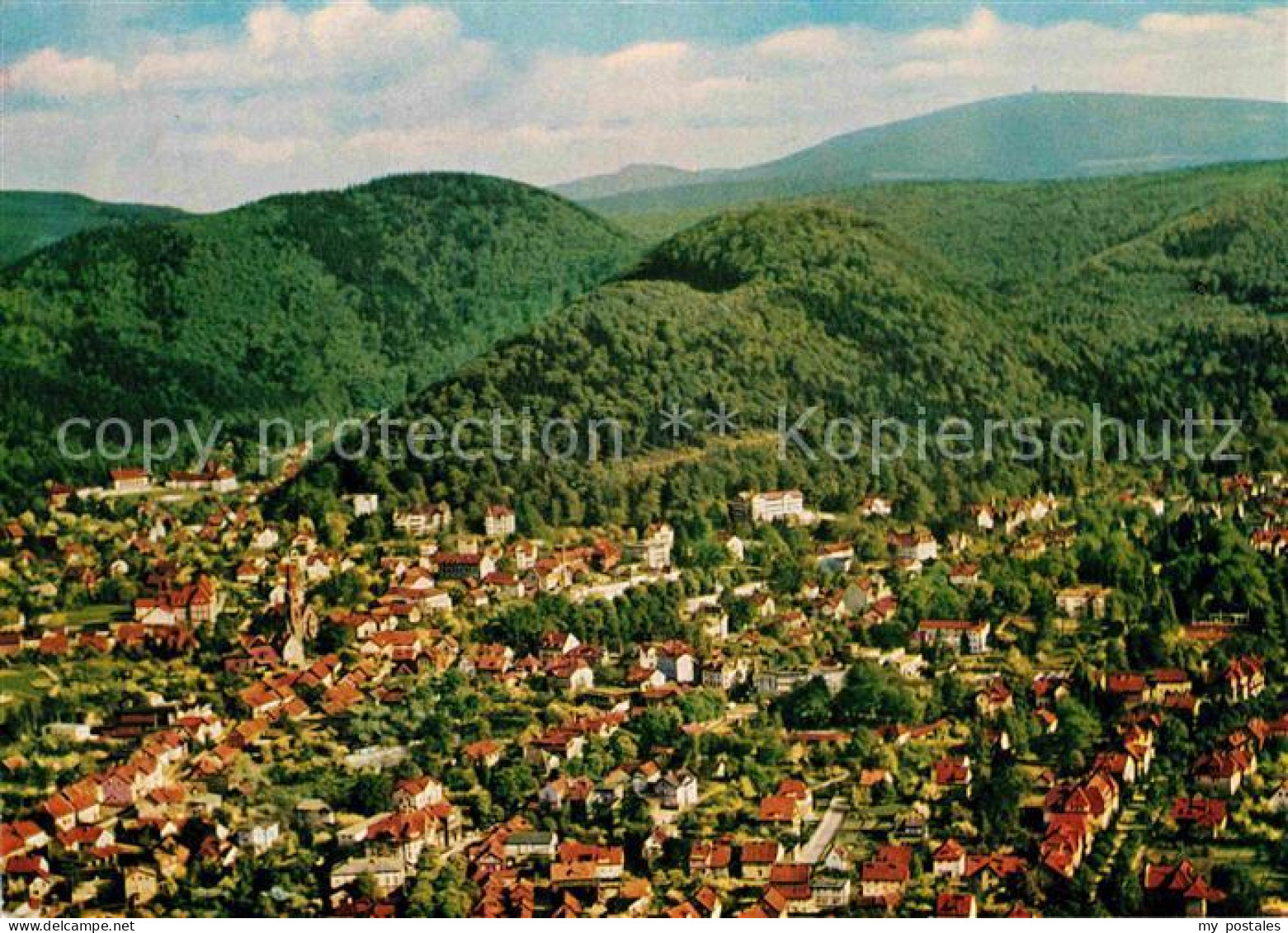 72823338 Bad Harzburg Mit Burgberg Und Brocken Fliegeraufnahme Bad Harzburg - Bad Harzburg