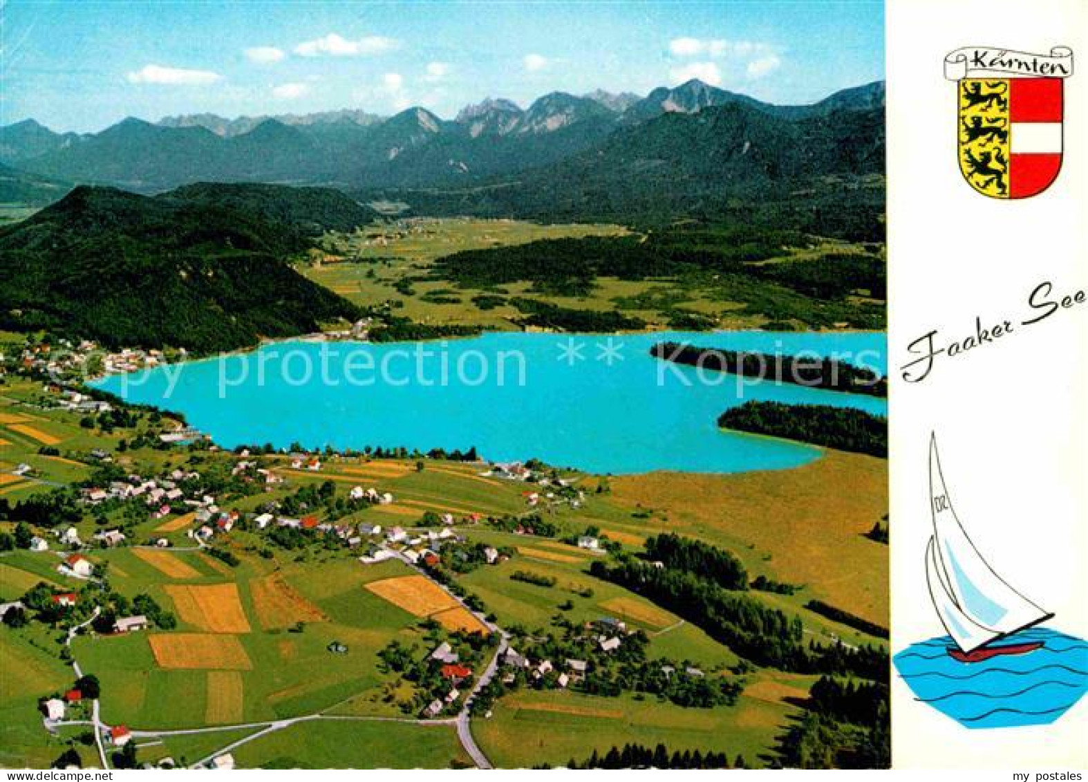 72823314 Faakersee Mit Mittagskogel Drobollach Egg Alpenpanorama Fliegeraufnahme - Other & Unclassified