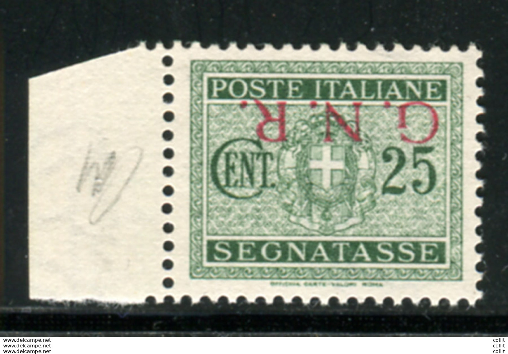 Segnatasse GNR "Brescia" Cent. 25 Soprastampa Capovolta - Neufs