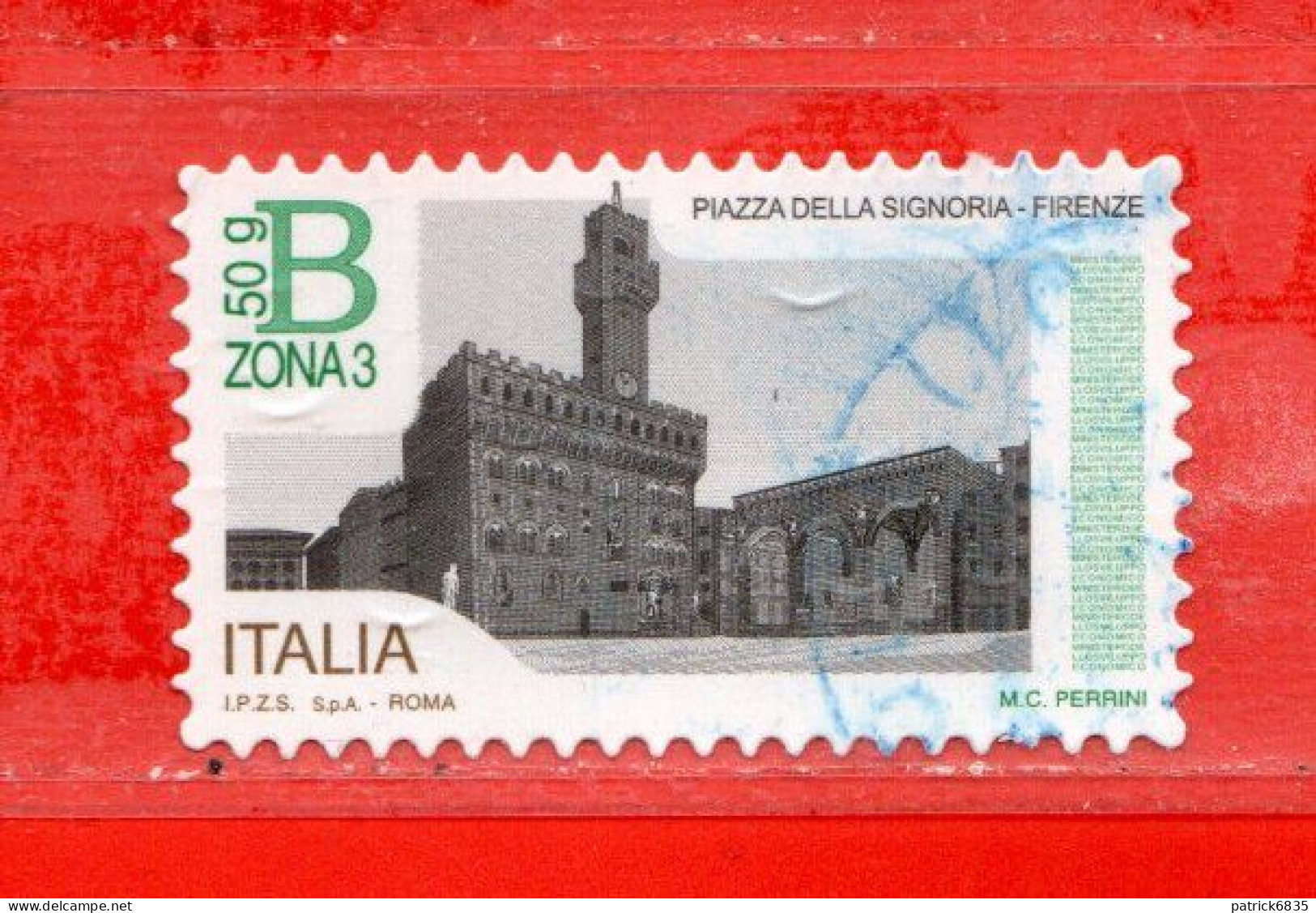 Italia ° -  2016 - Piazze D'Italia - Piazza Della Signoria , FIRENZE. Unif. 3767.  Usato. - 2011-20: Oblitérés