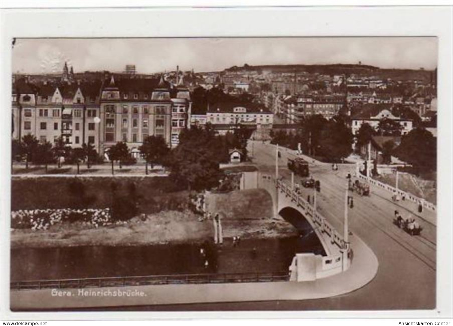 39014908 - Gera Mit Blick Auf Die Heinrichsbruecke Gelaufen Von 1929, Marke Entfernt. Gute Erhaltung. - Gera