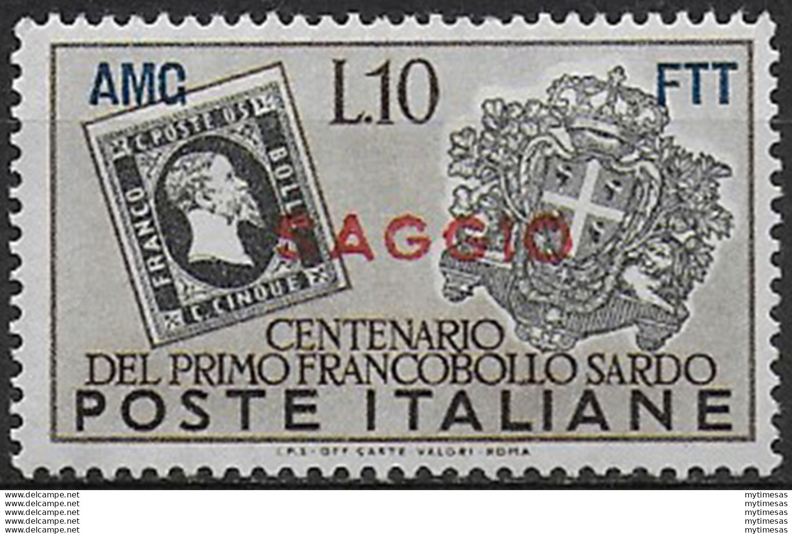 1951 Trieste A 100 Sardegna Lire 10 "SAGGIO" MNH - Andere & Zonder Classificatie