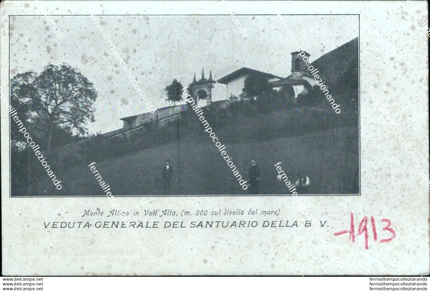 Bs482 Cartolina Monte Altino In Vall'alta Veduta Generale Del Santuario Della B. - Bergamo