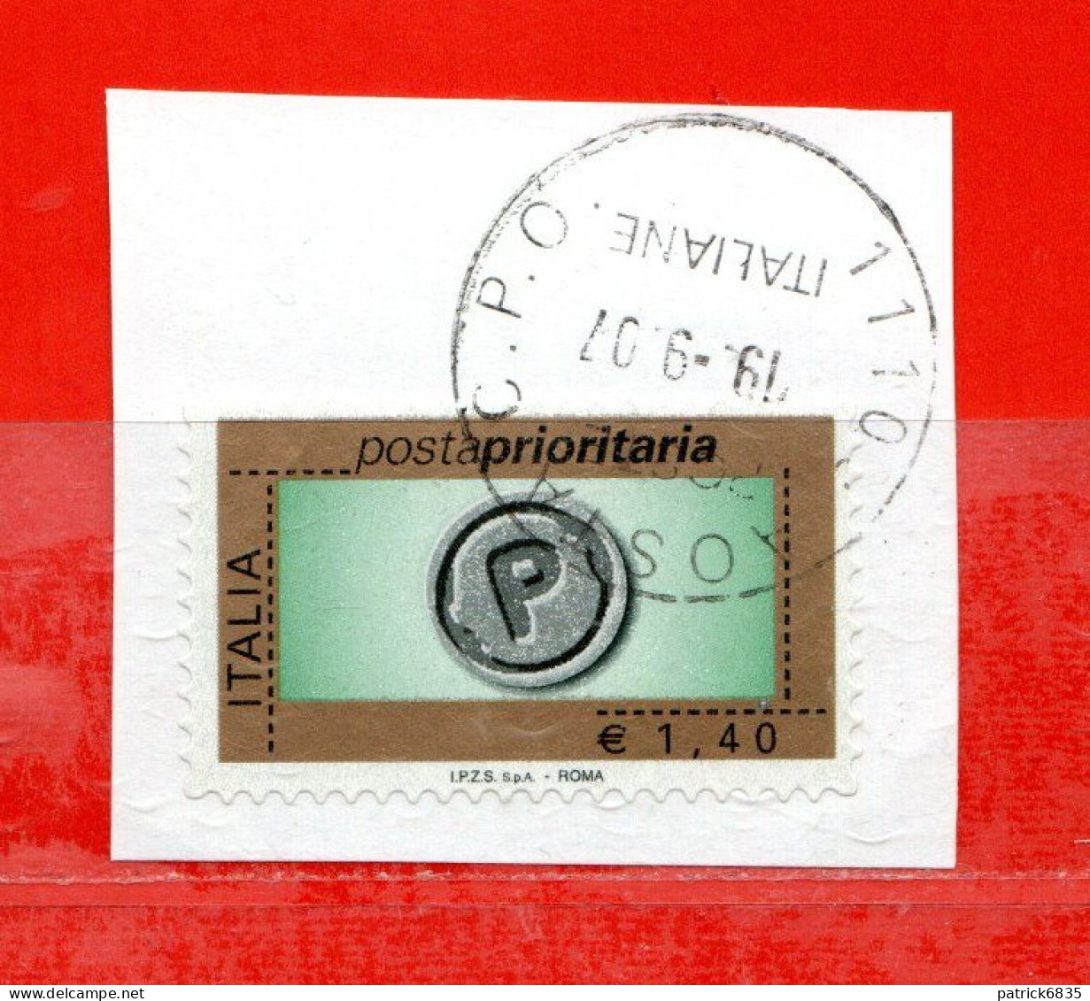 Italia ° - 2007 - Posta Prioritaria Senza Millesimo, € 1,40. Unif. 3054. - 2001-10: Oblitérés