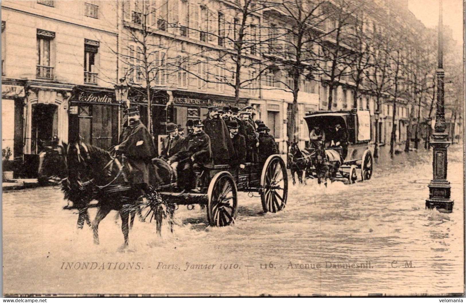 20736 Cpa Paris - Crue 1910 - Avenue Daumesnil - Paris Flood, 1910