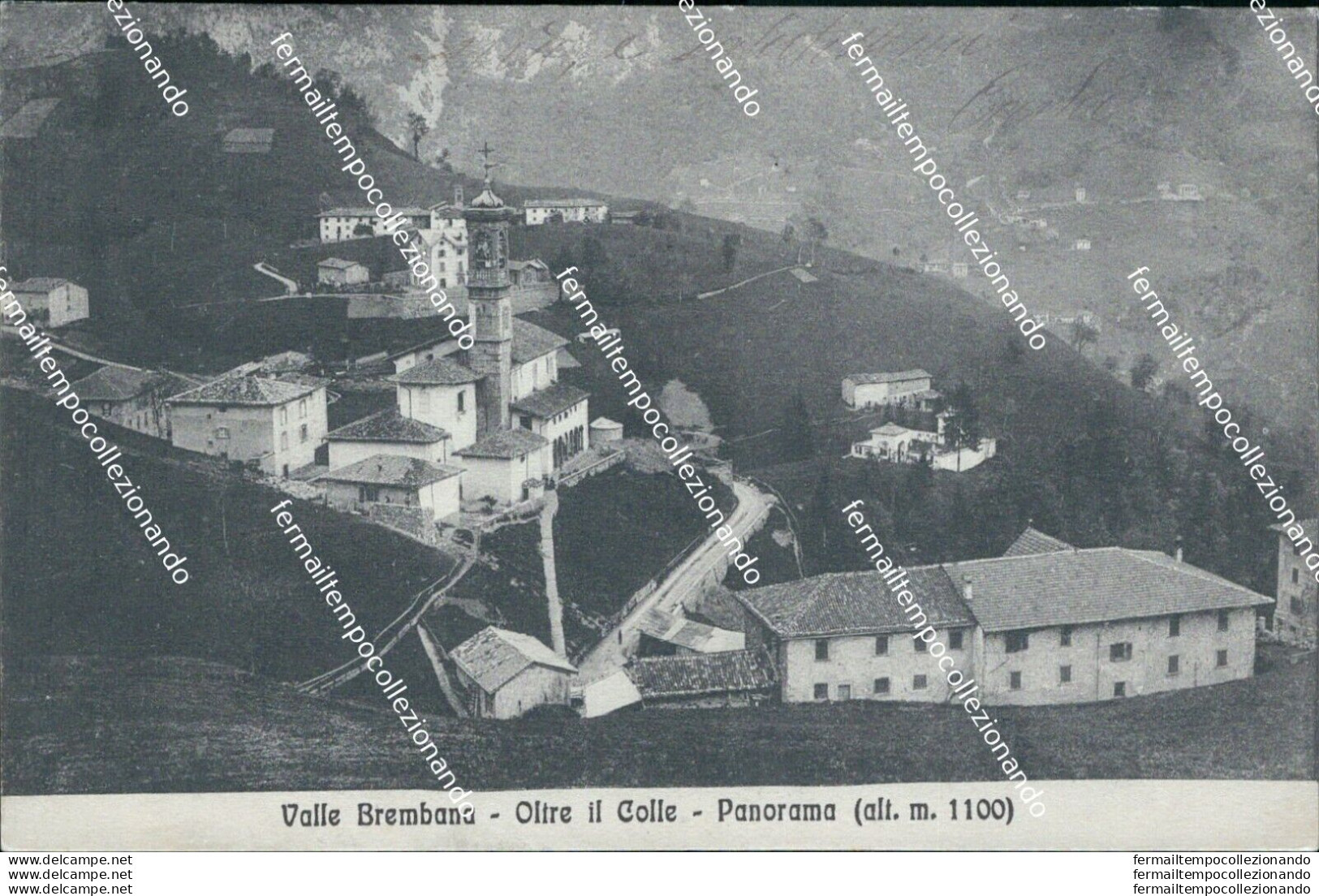 Bs311 Cartolina Valle Brembana Oltre Il Colle Panorama 1916 Bergamo  Lombardia - Bergamo