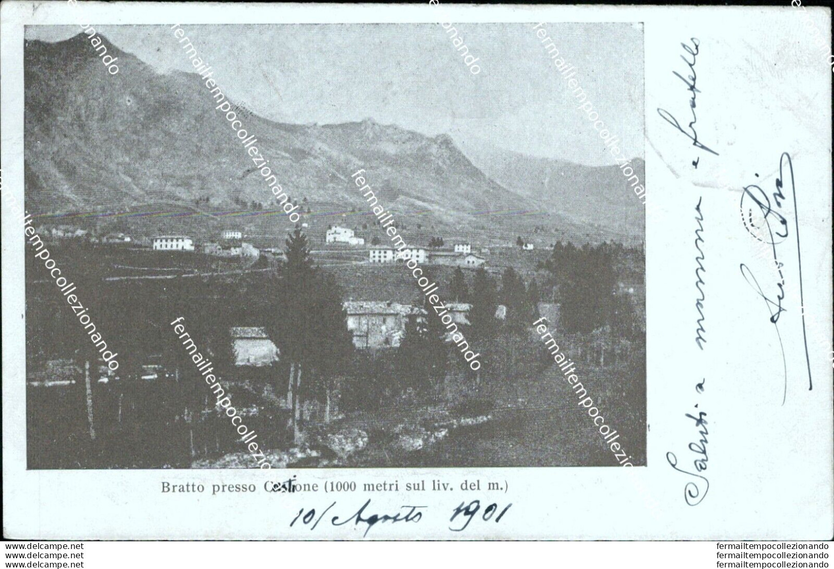 Bs387 Cartolina Bratto Presso Castione  1901 Provincia Di  Bergamo Lombardia - Bergamo