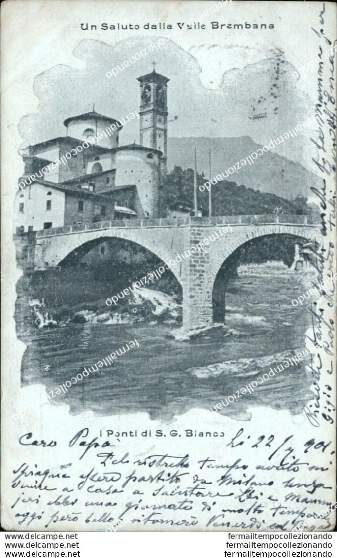 Bs389 Cartolina Valle Brembana I Ponti Di Sgiovanni In Bianco  Bergamo Lombardia - Bergamo