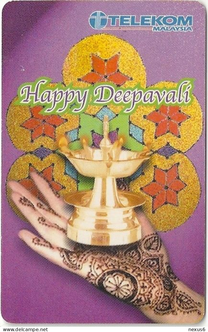 Malaysia - Kadfon (Chip) - Happy Deepavali (Hand), Chip Siemens S5, 10RM, Used - Malaysia