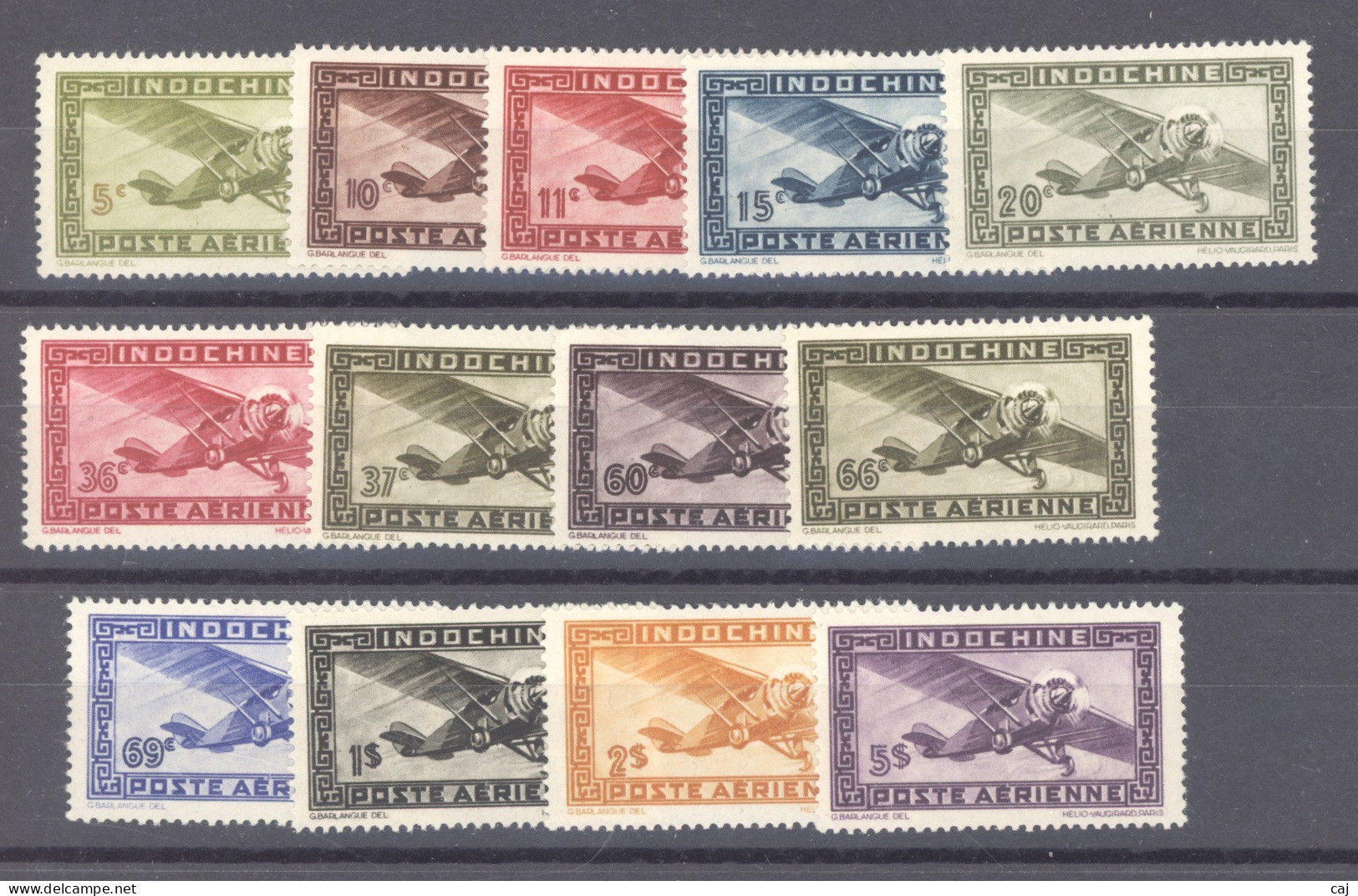 Indochine   -  Avion  :  Yv  24-37  ** - Airmail