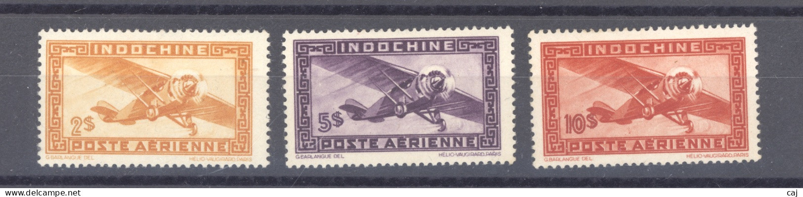 Indochine   -  Avion  :  Yv  36-38  * - Aéreo