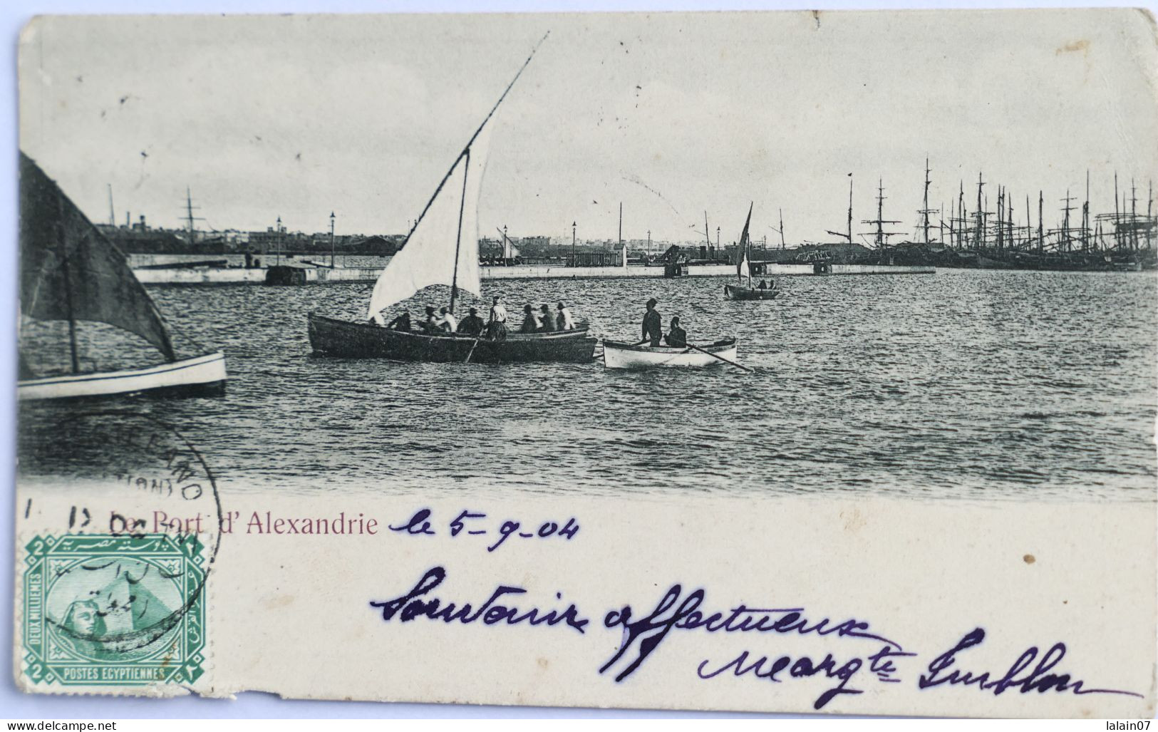 C. P. A. : Egypte : Le Port D'Alexandrie, Timbre En 1904 - Alexandrië