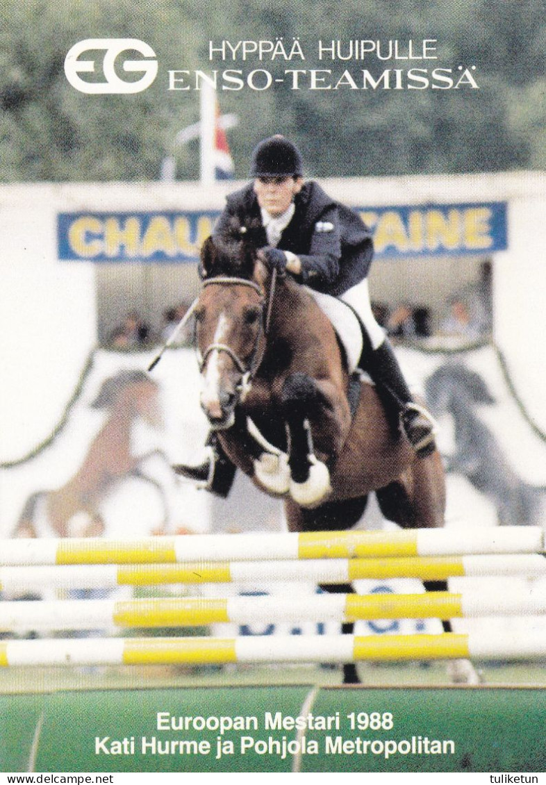 Horse - Cheval - Paard - Pferd - Cavallo - Cavalo - Caballo - Kati Hurme & Pohjola Metropolitan - European Winner 1988 - Pferde