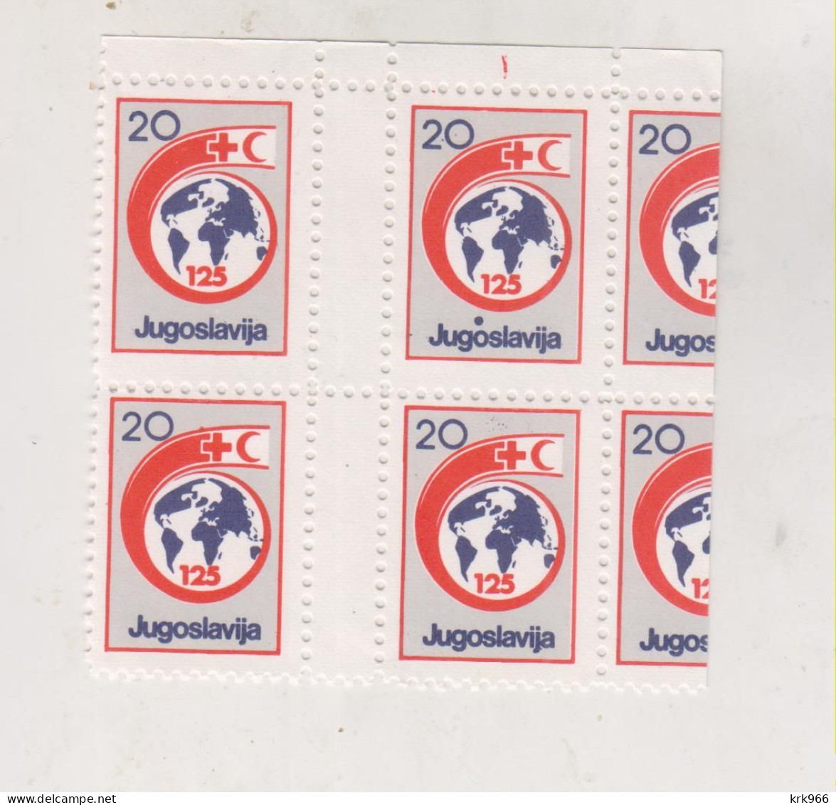 YUGOSLAVIA, 1988 20  Din Red Cross Charity Stamp Nice Proof Bloc Of 4 MNH - Nuevos