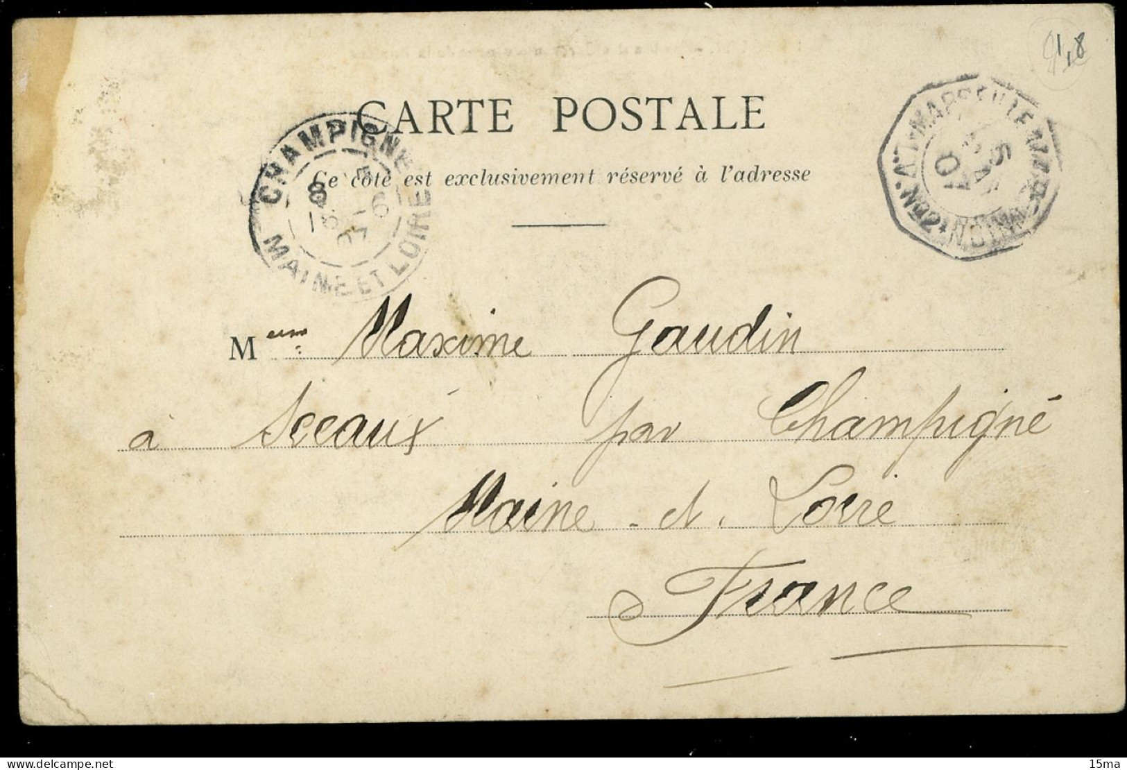 Djibouti Station Des Caravanes Venant De La Brousse Cachet Paquebot Carte Tachée Timbre Décollé 1907 Timbre Décollé - Gibuti