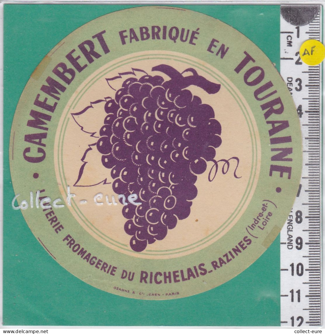 C1315  FROMAGE CAMEMBERT RICHELAIS RAZINES INDRE ET LOIRE GRAPPE DE RAISINS - Käse