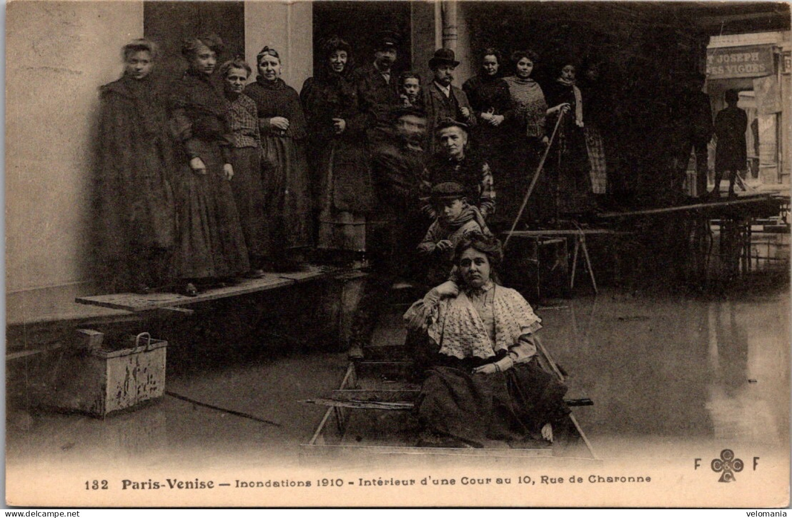 S16471 Cpa Paris Venise - Crue 1910 - Intérieur D'une Cour Au 10 Rue De Charonne - Paris Flood, 1910