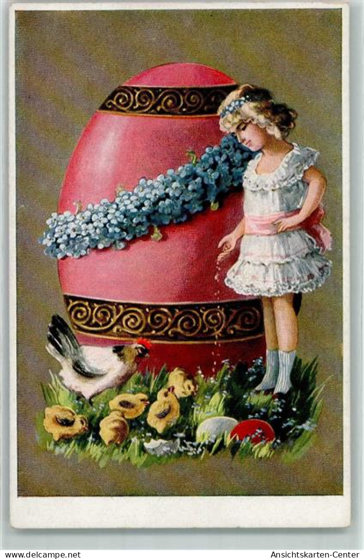13181608 - Maedchen Ostern Huhn Kueken Vergissmeinnicht NPG Nr 496 - Easter