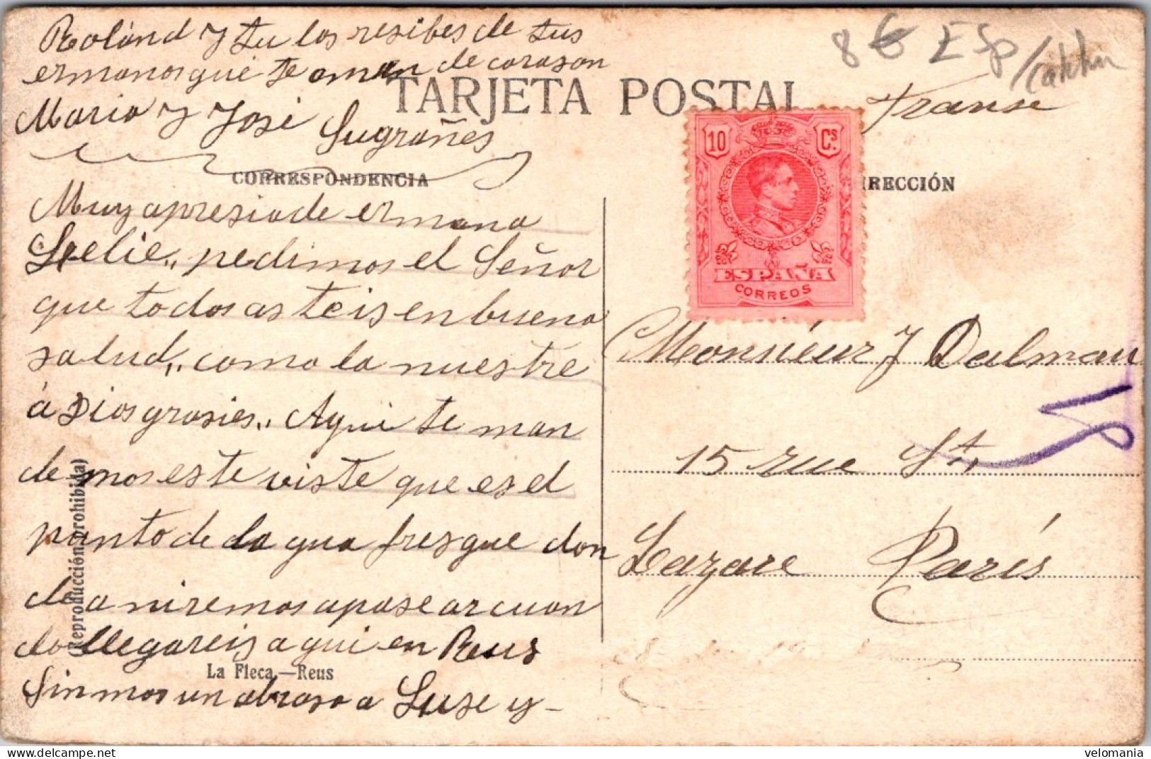 S16472 Cpa Espagne - Reus - Fuente De La Mina - Altri & Non Classificati