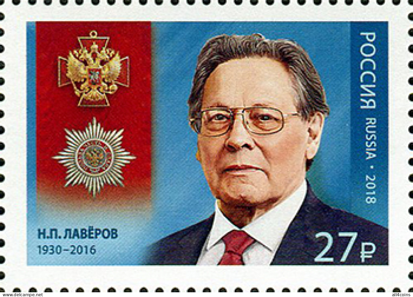 Russia 2018. Nikolai Pavlovich Lavyorov (1930−2016), Geologist (MNH OG) Stamp - Nuevos
