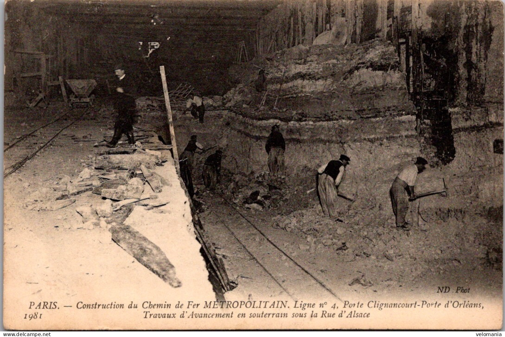 S16476 Cpa Paris - Construction Du Chemin De Fer Métropolitain - De Overstroming Van 1910