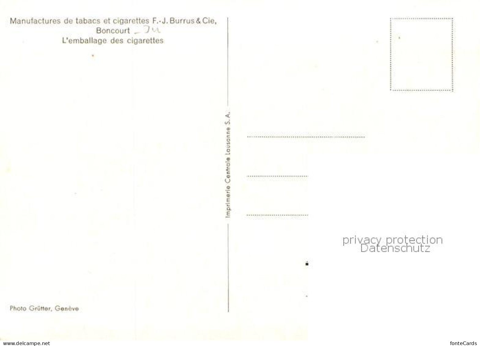 13806727 Boncourt JU Manufactures De Tabacs Et Cigarettes Boncourt JU - Andere & Zonder Classificatie