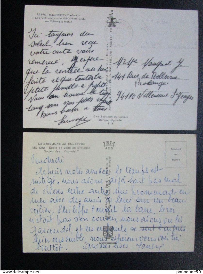 CP 22 Côte Du Nord DAHOUET LOT DE 2 CARTES - LES OPTIMISTS De L'école De Voile Sur L'étang à Marée - Départ Des Optimist - Autres & Non Classés