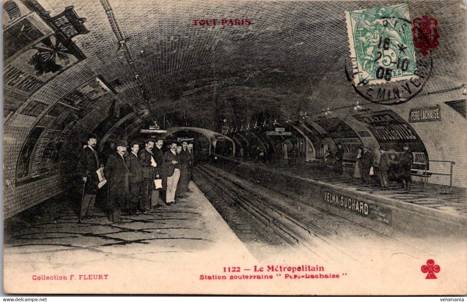 S16479 Cpa Tout Paris - Le Métropolitain  - Station Père Lachaise - Paris Flood, 1910