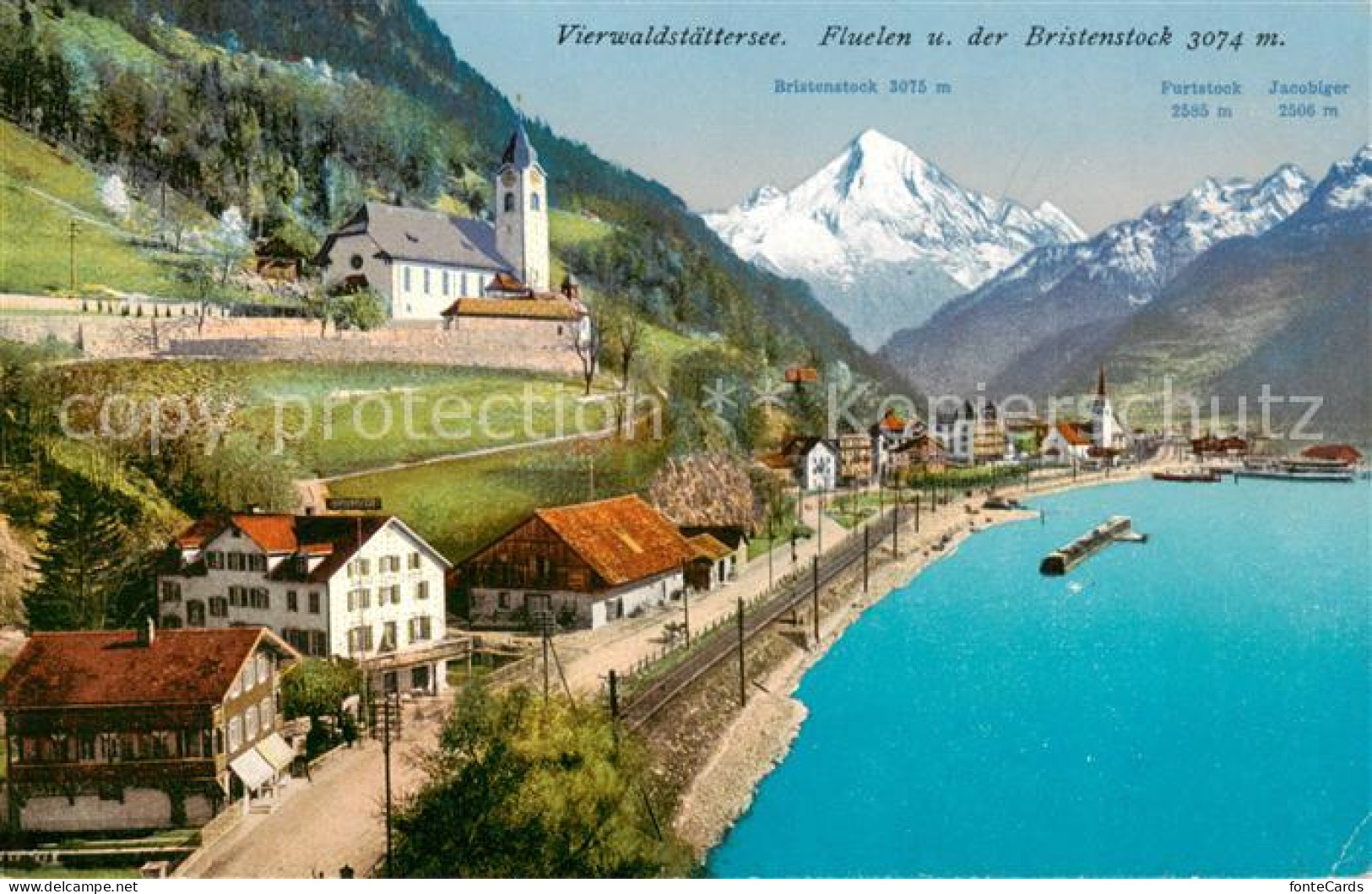 13802419 Flueelen UR Am Vierwaldstaetter See Mit Bristenstock Urner Alpen Flueel - Sonstige & Ohne Zuordnung