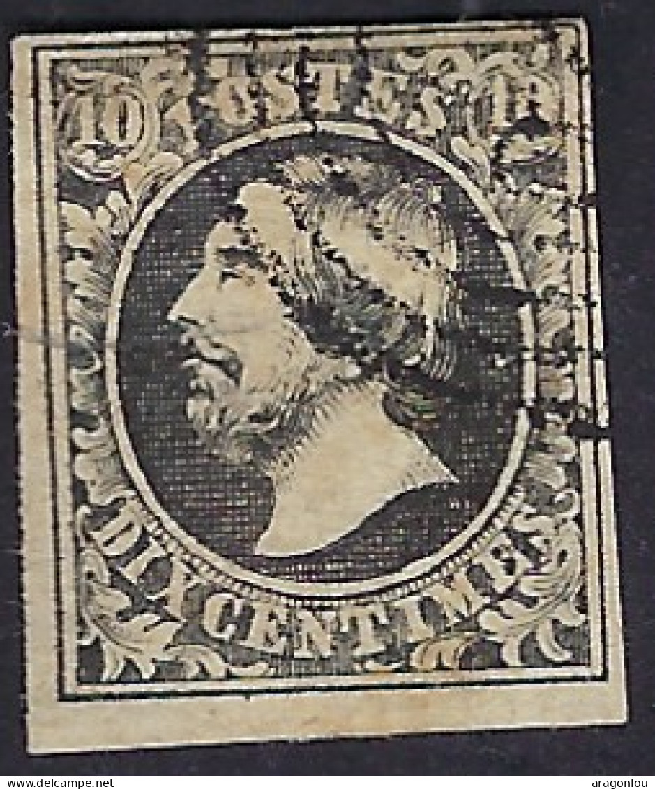 Luxembourg - Luxemburg - Timbre  Guillaume III    1852  Cachet Cercles   Noir Foncé    Michel 1 - 1852 William III