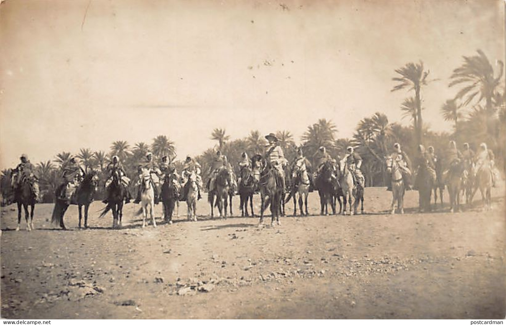 Libya - Italian Officer And Native Cavalrymen - REAL PHOTO - Libya