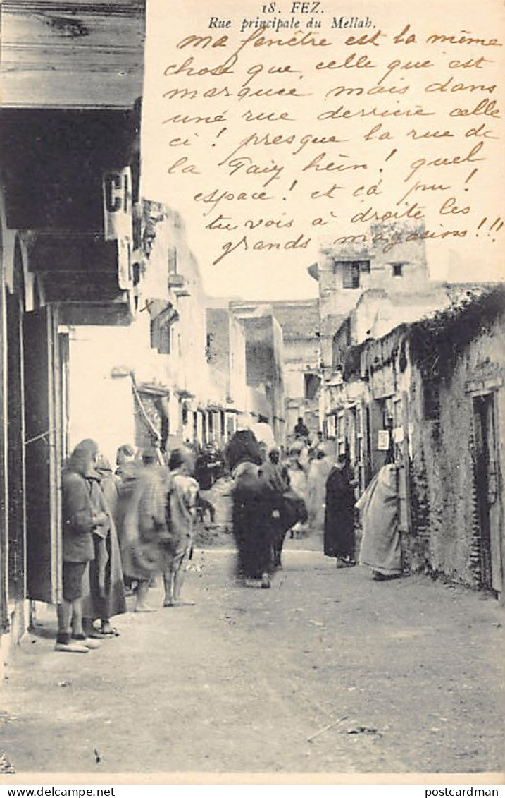 JUDAICA - Maroc - FEZ - Rue Principale Du Mellah, Quartier Juif - Ed. Jahan Albert 18 - Giudaismo