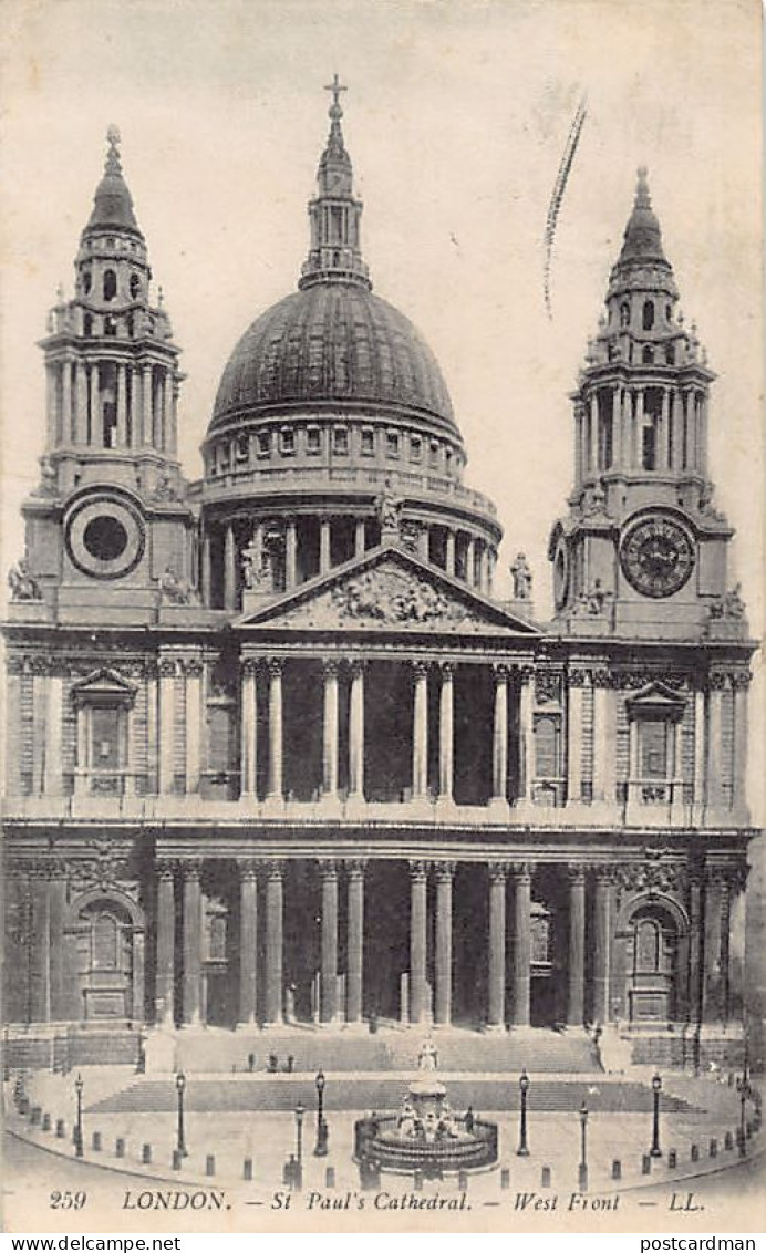 England - LONDON St. Paul's Cathedral West Front - Publisher Levy LL. 259 - St. Paul's Cathedral