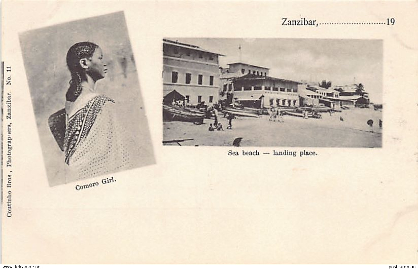 Zanzibar - Comoro Girl - Sea Beach - Landing Place - Publ. Coutinho Bros. 11 - Tanzania