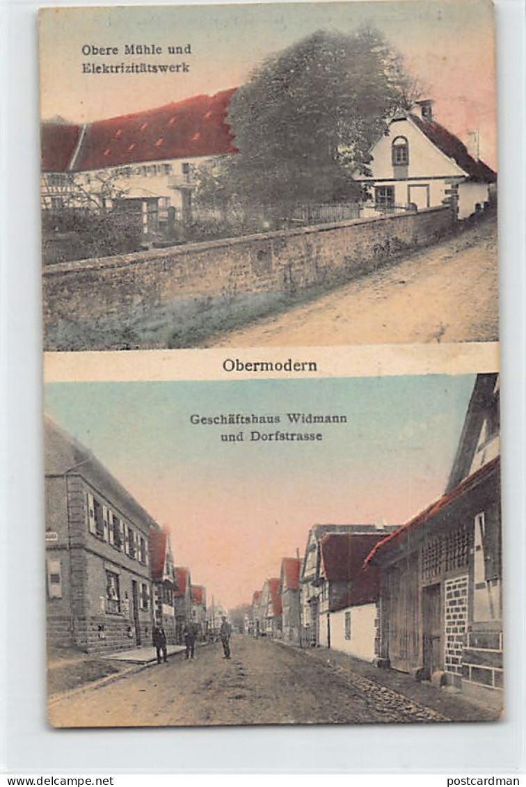 OBERMODERN (67) Moulin - Magasin Widmann Et Rue Principale - Ed. Victor's Kunstverlag 4089 - Autres & Non Classés
