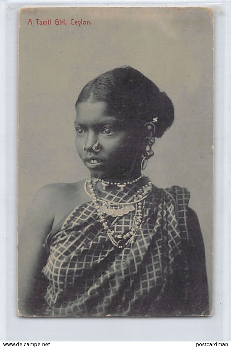 SRI LANKA - A Tamil Girl - SEE SCANS FOR CONDITION - Publ. Plâté & Co. 261 - Sri Lanka (Ceylon)