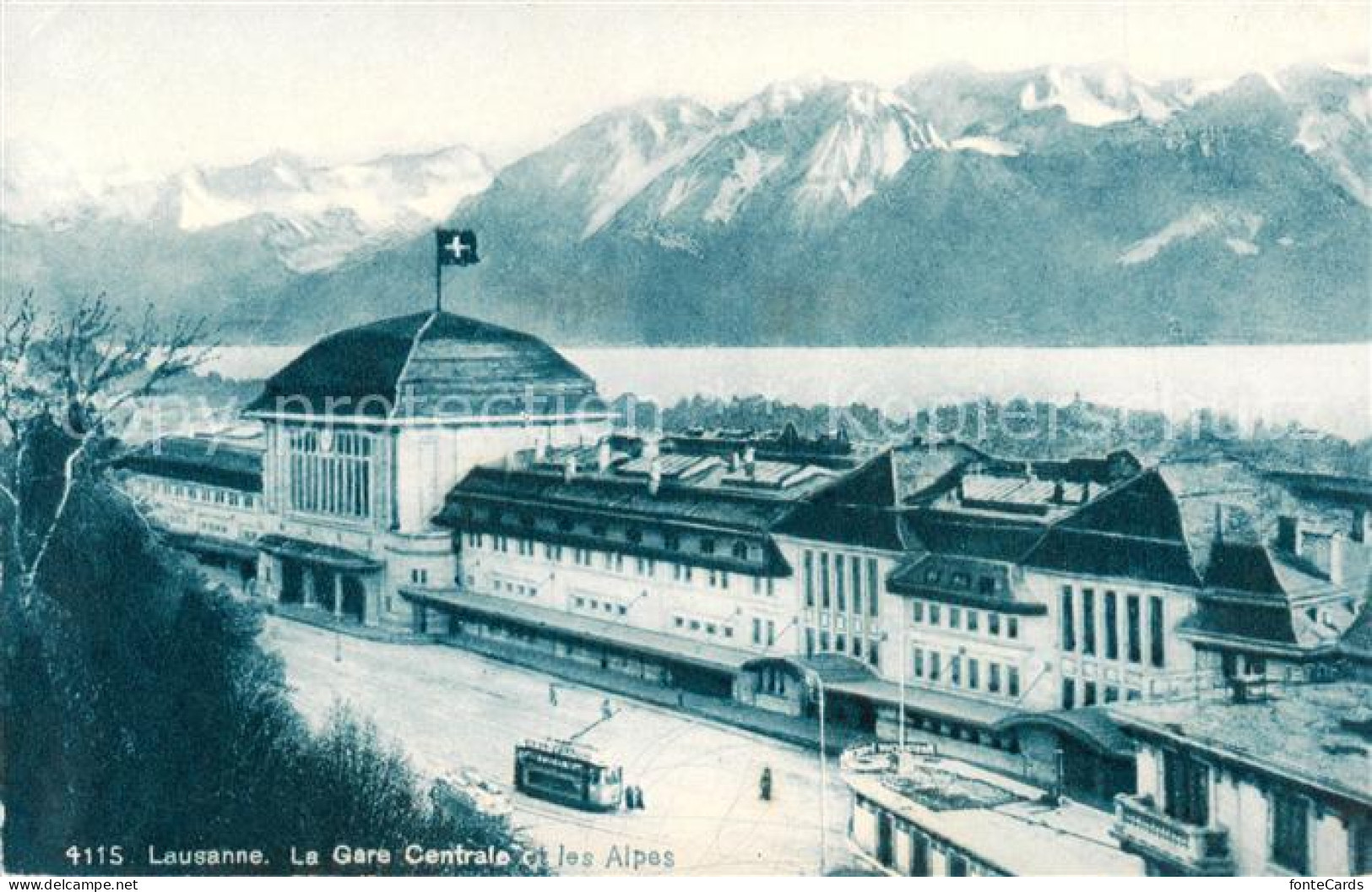 13802297 Lausanne VD La Gare Centrale Et Les Alpes Lausanne VD - Autres & Non Classés