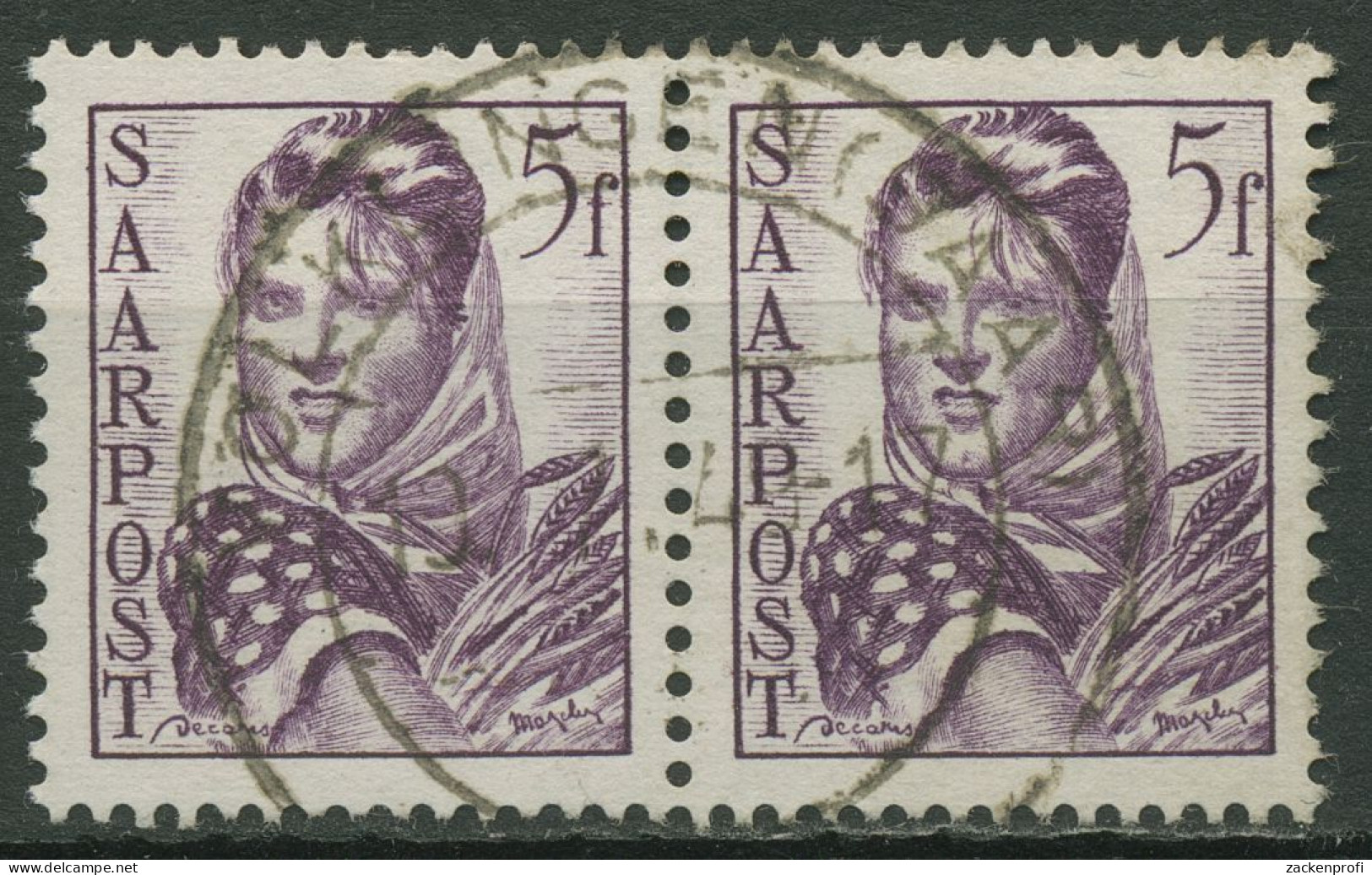 Saarland 1947 Wiederaufbau Des Saarlandes 245 Waagerechtes Paar Gestempelt - Used Stamps
