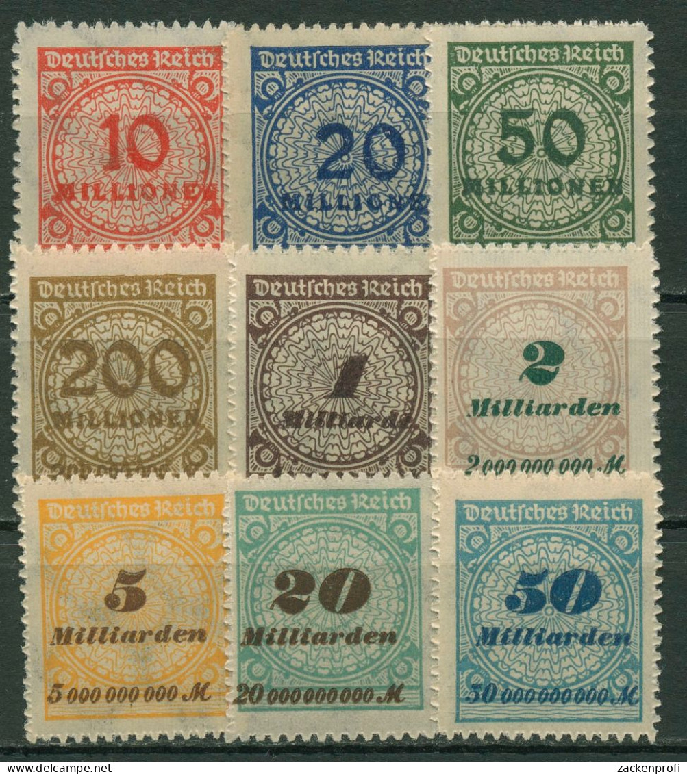 Deutsches Reich 1923 Korbdeckel Zähnung Sägezahnartig 318/30 B Postfrisch - Unused Stamps