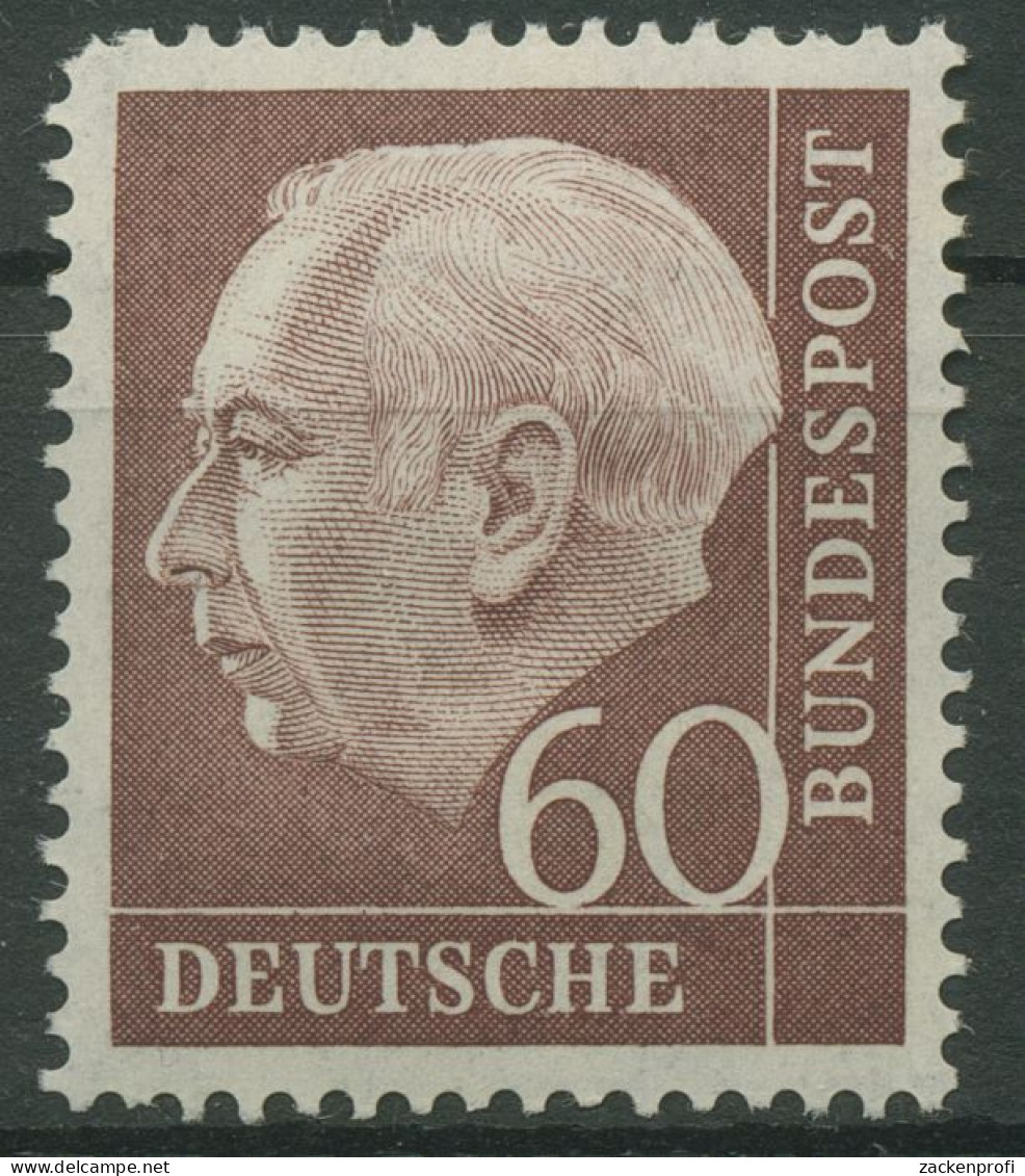 Bund 1954 Bundespräsident Theodor Heuss 190 Postfrisch, Zahnfehler (R19535) - Neufs