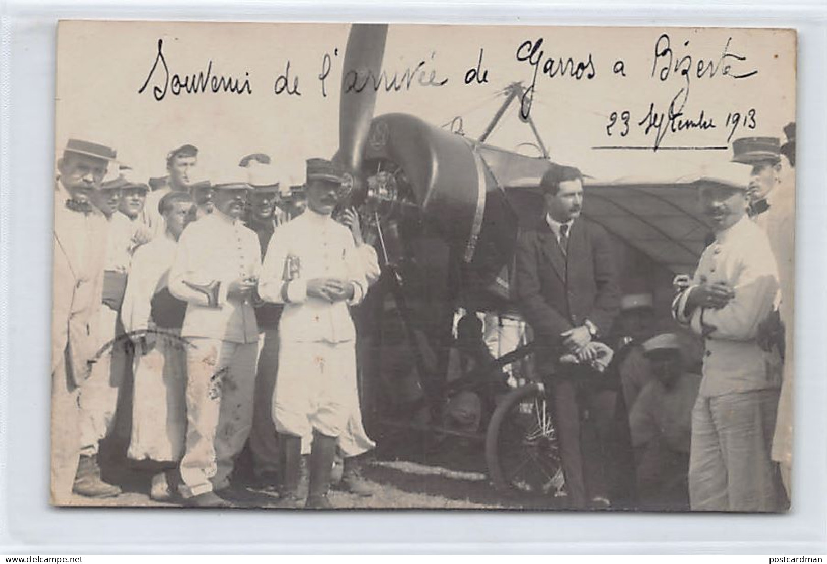 Tunisie - BIZERTE - Souvenir De L'arrivée De Roland Garros Le 23 Septembre 1913 - CARTE PHOTO - Ed. Inconnu  - Tunisie