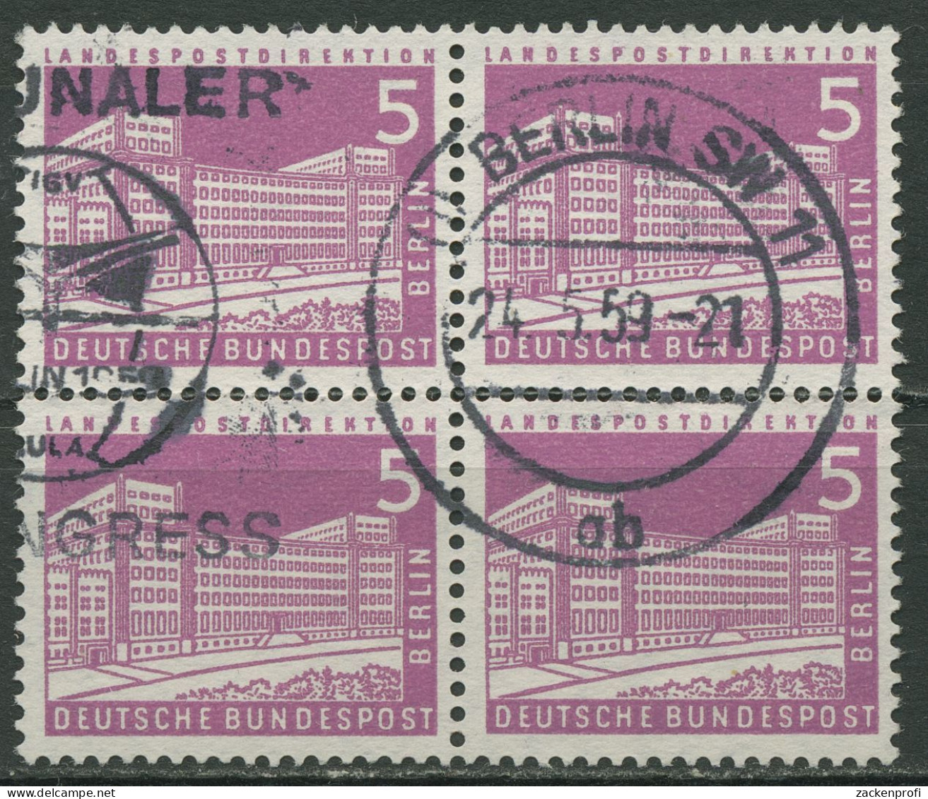 Berlin 1956 Berliner Stadtbilder 4er-Block 141 Gestempelt - Usati