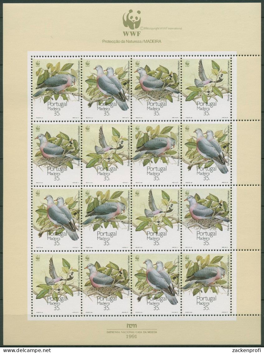 Portugal - Madeira 1991 WWF Tauben ZD-Bogen 143/46 ZD Postfrisch (C91011) - Madère