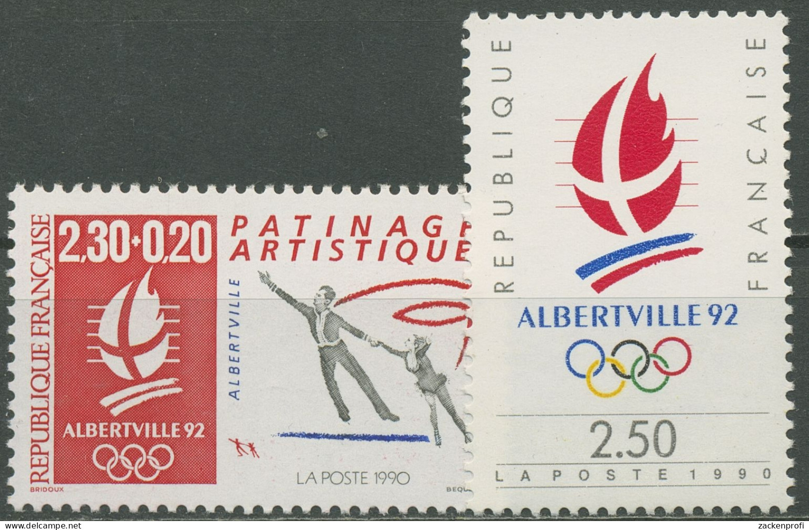 Frankreich 1990 Olympia Winterspiele Albertville 2757/58 Postfrisch - Unused Stamps
