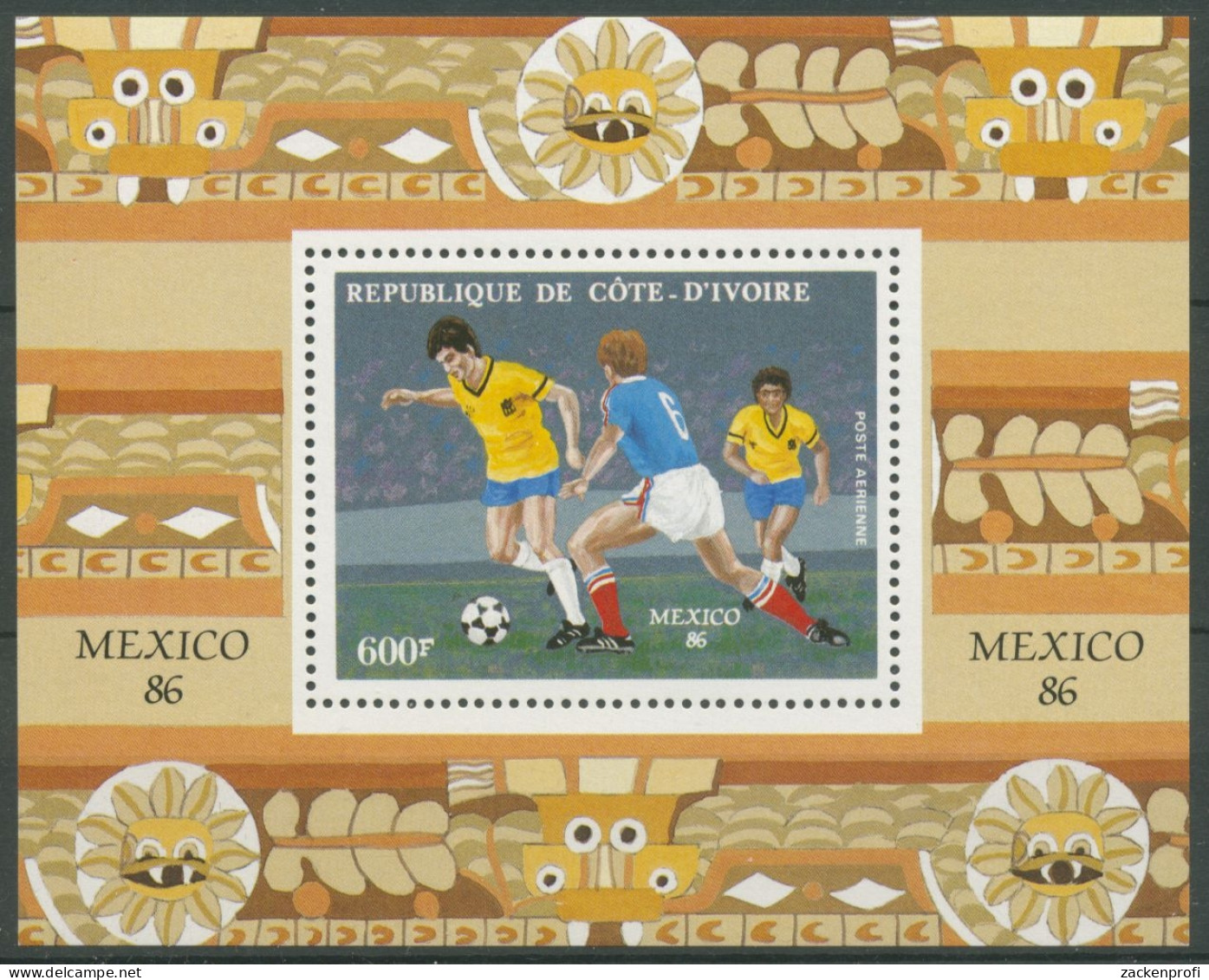 Elfenbeinküste 1986 Fußball-WM In Mexiko Block 28 Postfrisch (C27775) - Costa De Marfil (1960-...)